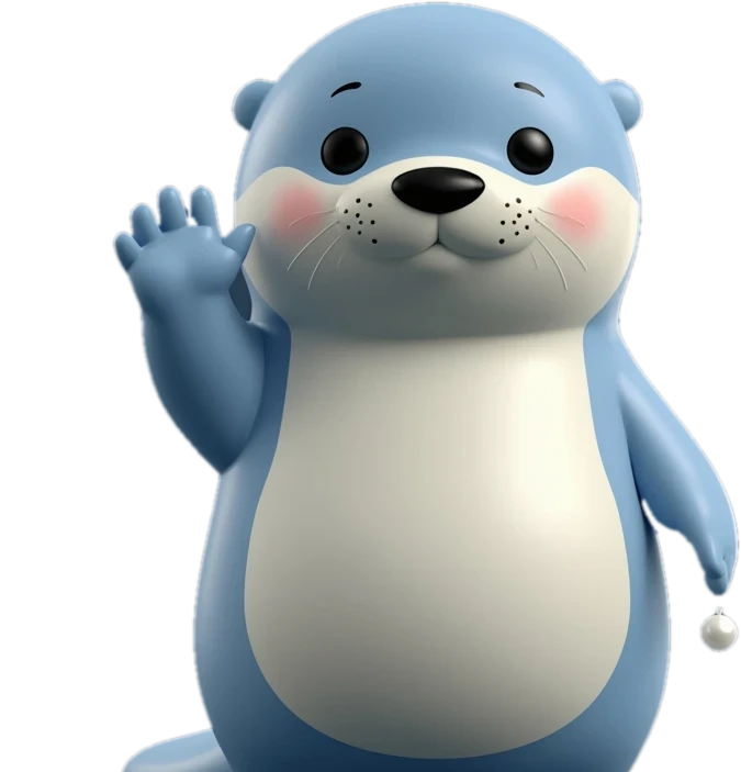Otto the otter waving